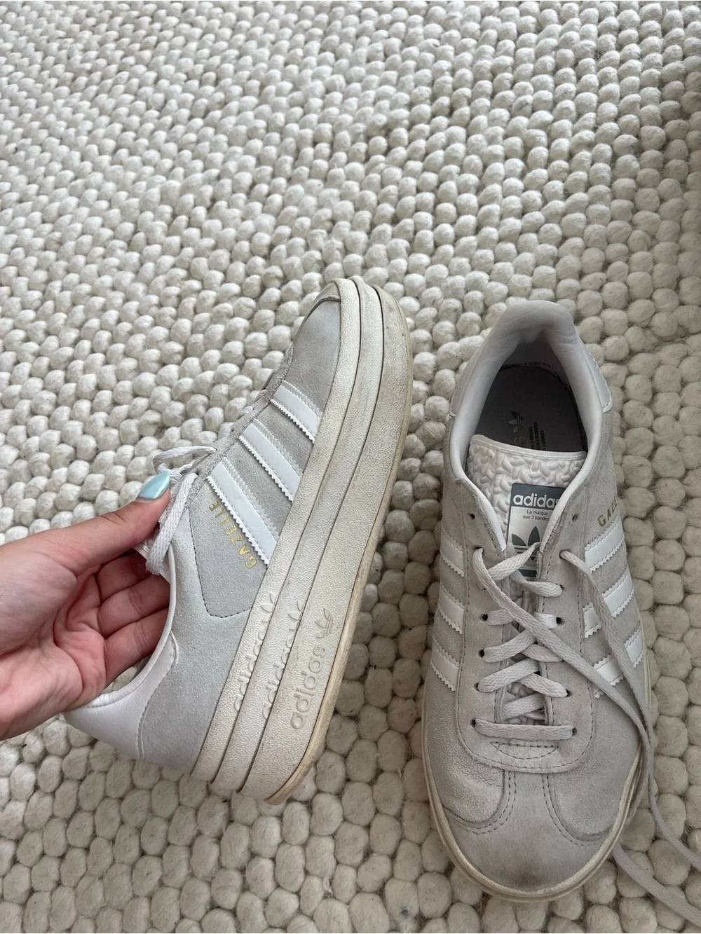 Adidas Grey White Gazelle Classic Sneaker
